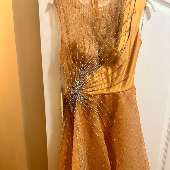 Gorgeous, gold, and orange evening gown made in Turkey - Picture 5 of 8